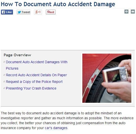 how to document auto accident damage