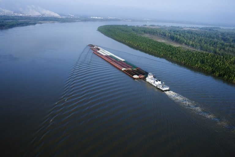 6 Barges Break Away on Intracoastal Waterway Near Houma After Striking Concrete Barrier