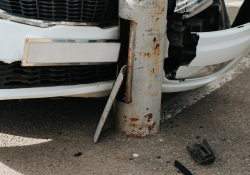 car hit pole in Single car accidents